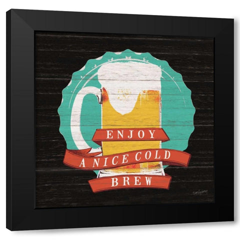 Cold Beer Black Modern Wood Framed Art Print by Appleman, Sam