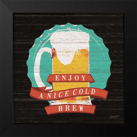 Cold Beer Black Modern Wood Framed Art Print by Appleman, Sam