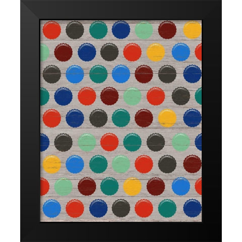 Beer Cap Pattern Black Modern Wood Framed Art Print by Appleman, Sam