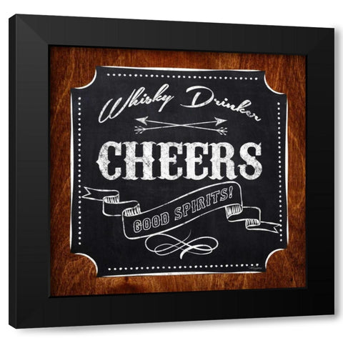 Whisky Drinker Black Modern Wood Framed Art Print with Double Matting by Appleman, Sam