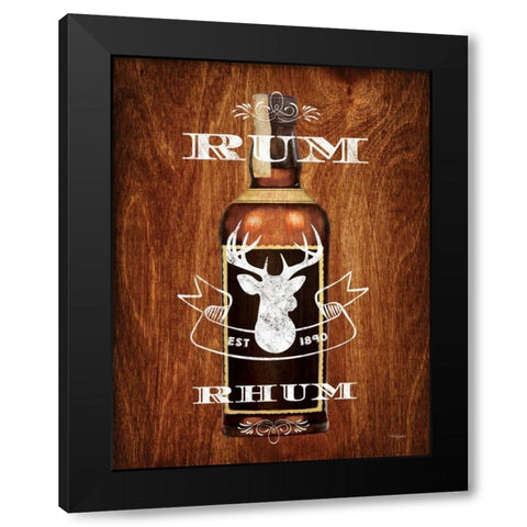 Rum Drinker Wood Sign Black Modern Wood Framed Art Print with Double Matting by Appleman, Sam