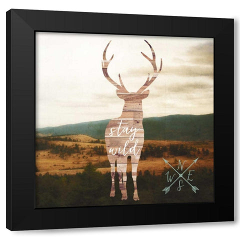 Stay Wild Black Modern Wood Framed Art Print by Appleman, Sam