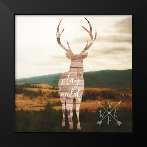 Stay Wild Black Modern Wood Framed Art Print by Appleman, Sam