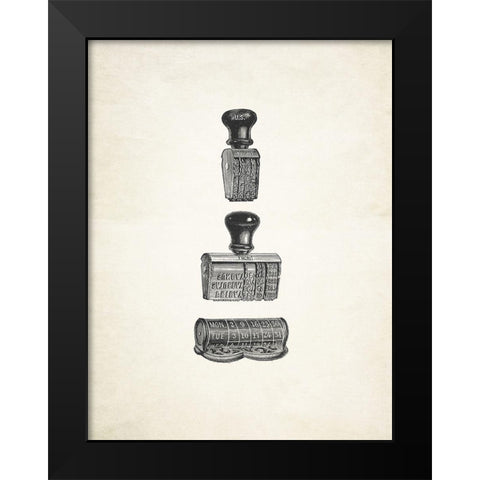 Stamped! Black Modern Wood Framed Art Print by Appleman, Sam
