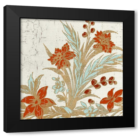 Garden Tile 3 Black Modern Wood Framed Art Print by Yamada, Morgan
