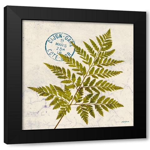 JADE FOREST LEAF 1 Black Modern Wood Framed Art Print with Double Matting by Yamada, Morgan