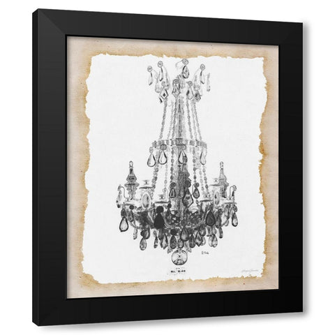 Paris Chandelier 1 Black Modern Wood Framed Art Print by Yamada, Morgan