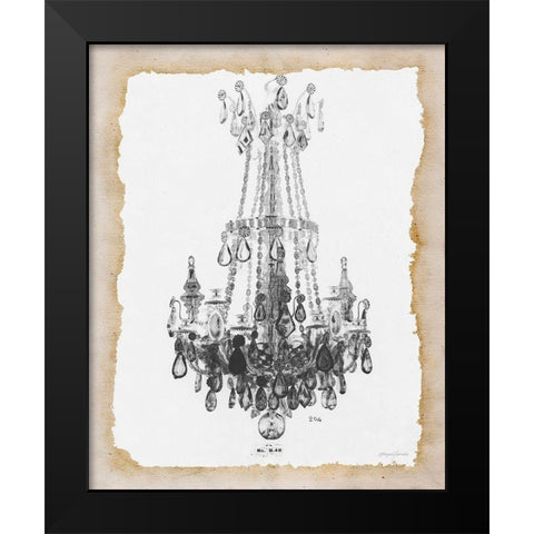 Paris Chandelier 1 Black Modern Wood Framed Art Print by Yamada, Morgan