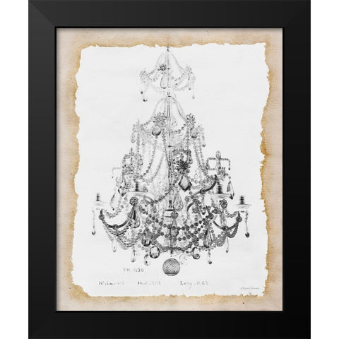 Paris Chandelier 2 Black Modern Wood Framed Art Print by Yamada, Morgan