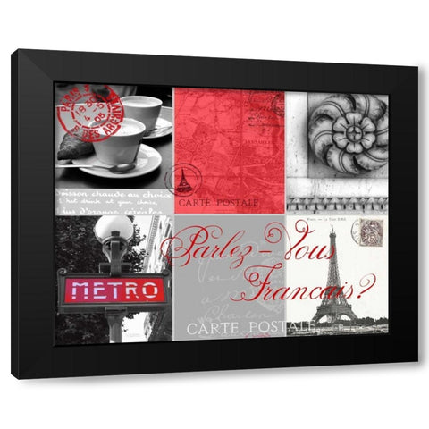 Parlez-Vous Francais Black Modern Wood Framed Art Print by Duprais, Cameron