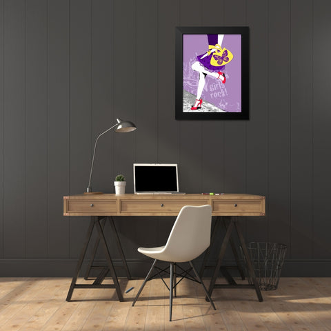 Urban Chic Black Modern Wood Framed Art Print by Taylor, Evangeline