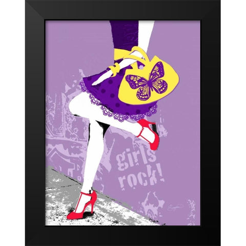 Urban Chic Black Modern Wood Framed Art Print by Taylor, Evangeline