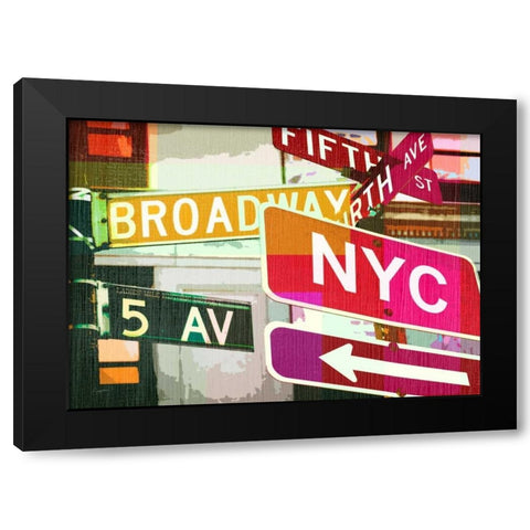 Broadway and Fifth Ave. Black Modern Wood Framed Art Print with Double Matting by Taylor, Evangeline