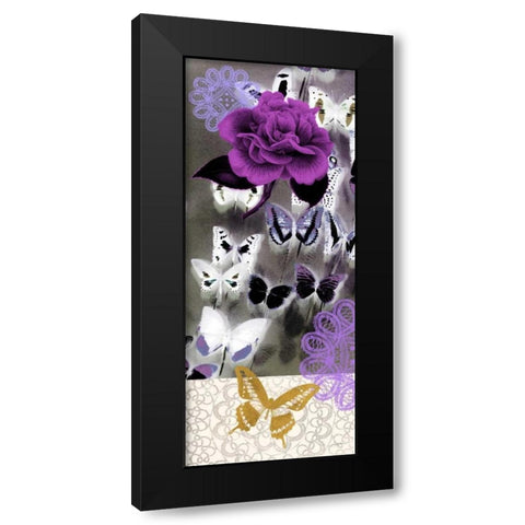 Butterfly Showers 1 Black Modern Wood Framed Art Print with Double Matting by Taylor, Evangeline