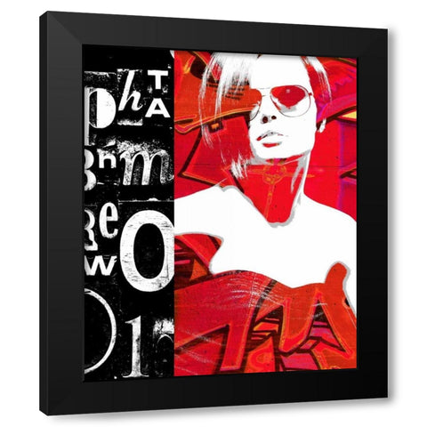 Fashion Graffiti 1 Black Modern Wood Framed Art Print by Taylor, Evangeline