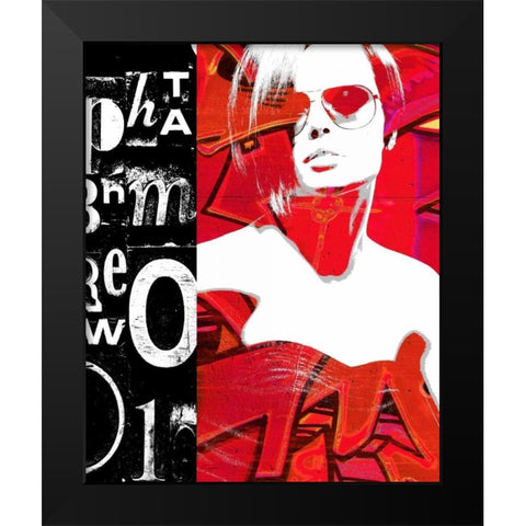 Fashion Graffiti 1 Black Modern Wood Framed Art Print by Taylor, Evangeline