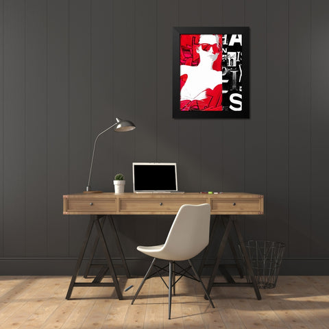 Fashion Graffiti 2 Black Modern Wood Framed Art Print by Taylor, Evangeline