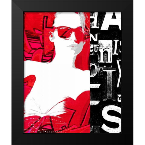 Fashion Graffiti 2 Black Modern Wood Framed Art Print by Taylor, Evangeline