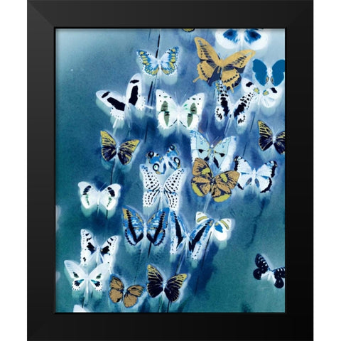 Bouquet Of Butterflies Black Modern Wood Framed Art Print by Taylor, Evangeline