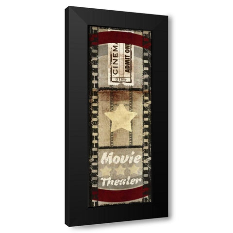 Cinema Ticket Black Modern Wood Framed Art Print with Double Matting by Taylor, Evangeline