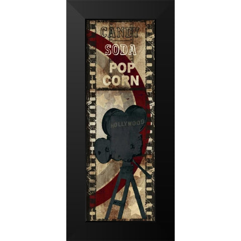 Candy Soda Popcorn Black Modern Wood Framed Art Print by Taylor, Evangeline