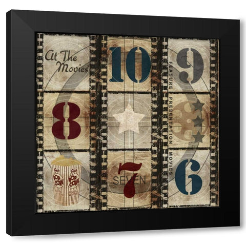 At The Movies Countdown Black Modern Wood Framed Art Print by Taylor, Evangeline