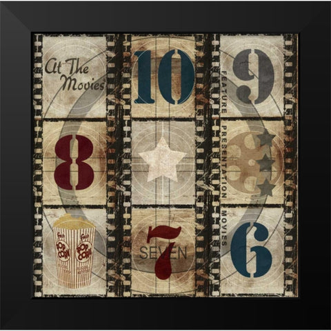 At The Movies Countdown Black Modern Wood Framed Art Print by Taylor, Evangeline