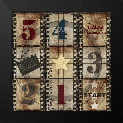 Feature Presentation Countdown Black Modern Wood Framed Art Print by Taylor, Evangeline