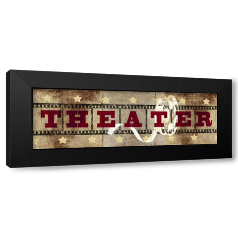 Theatre Reel Black Modern Wood Framed Art Print by Taylor, Evangeline