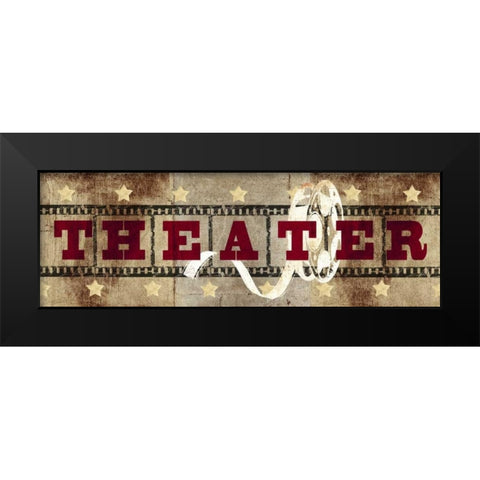 Theatre Reel Black Modern Wood Framed Art Print by Taylor, Evangeline