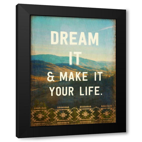 Dream It Black Modern Wood Framed Art Print with Double Matting by Taylor, Evangeline