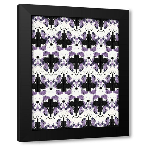 Ink Blot Pattern Black Modern Wood Framed Art Print by Taylor, Evangeline