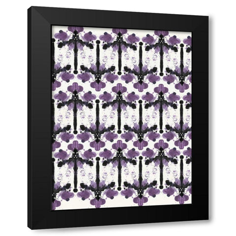 Ink Blot Design Black Modern Wood Framed Art Print with Double Matting by Taylor, Evangeline