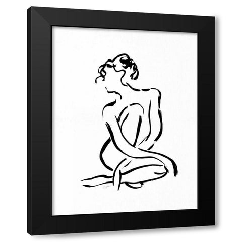 Gestural Figure Study Front Black Modern Wood Framed Art Print by Taylor, Evangeline