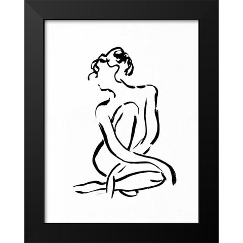 Gestural Figure Study Front Black Modern Wood Framed Art Print by Taylor, Evangeline