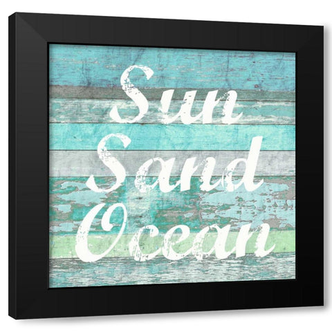 Sun Sand Ocean Black Modern Wood Framed Art Print by Taylor, Evangeline