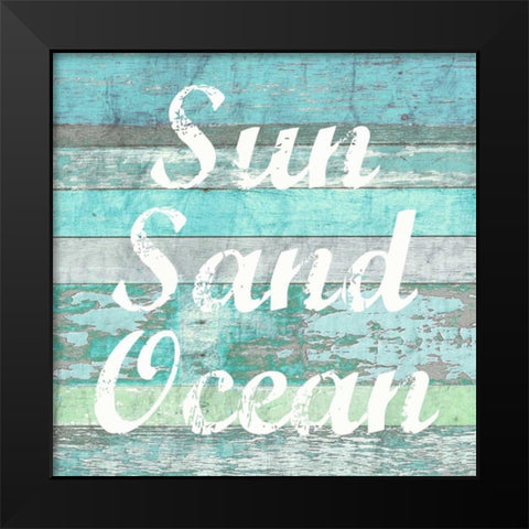 Sun Sand Ocean Black Modern Wood Framed Art Print by Taylor, Evangeline