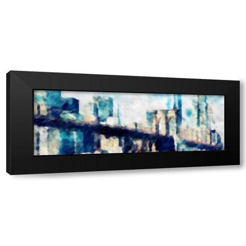 City Blue Impression Black Modern Wood Framed Art Print by Taylor, Evangeline