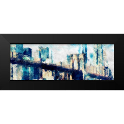 City Blue Impression Black Modern Wood Framed Art Print by Taylor, Evangeline