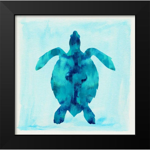 Tropical Sea Turtle Black Modern Wood Framed Art Print by Taylor, Evangeline