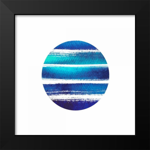 Circular Blues Black Modern Wood Framed Art Print by Taylor, Evangeline