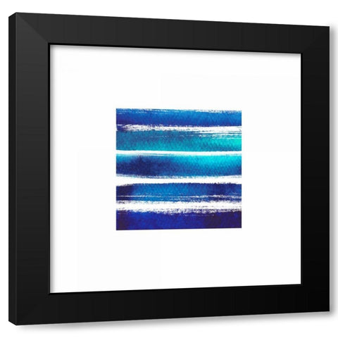 Horizintal Blues Black Modern Wood Framed Art Print by Taylor, Evangeline