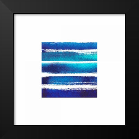 Horizintal Blues Black Modern Wood Framed Art Print by Taylor, Evangeline