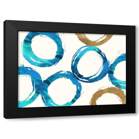 Unity Blue Black Modern Wood Framed Art Print by Taylor, Evangeline