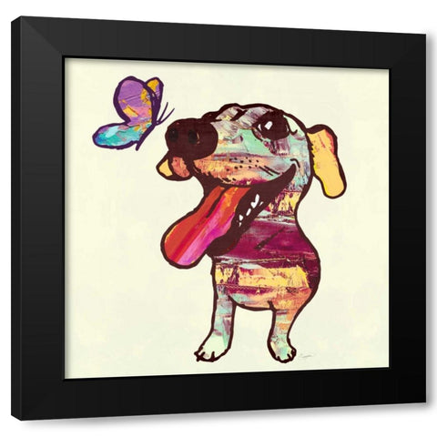 Barks and Butterfly Black Modern Wood Framed Art Print with Double Matting by Taylor, Evangeline