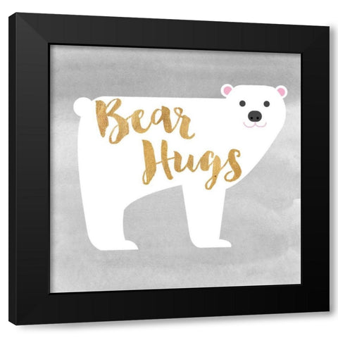 Bear Hugs Black Modern Wood Framed Art Print by Taylor, Evangeline