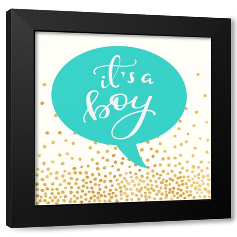 Its A Boy Black Modern Wood Framed Art Print with Double Matting by Taylor, Evangeline