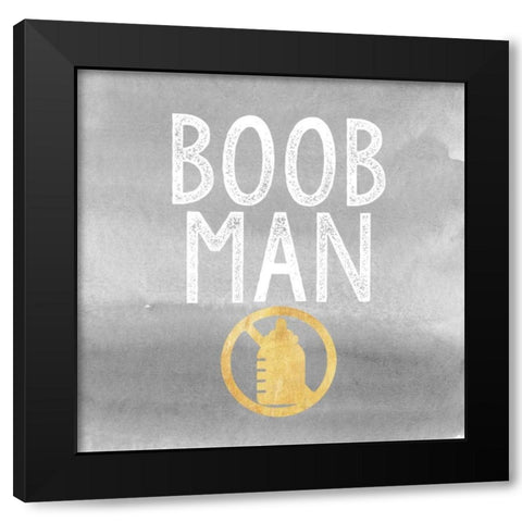 Boob Man Black Modern Wood Framed Art Print by Taylor, Evangeline