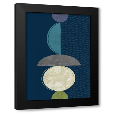 Modern Ellipse 2 Black Modern Wood Framed Art Print with Double Matting by Taylor, Evangeline