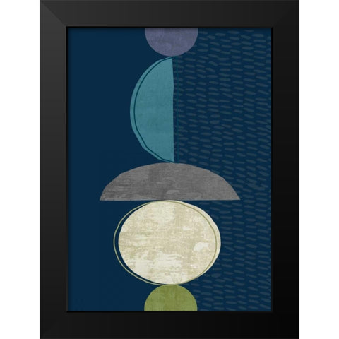 Modern Ellipse 2 Black Modern Wood Framed Art Print by Taylor, Evangeline
